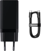 Мережевий зарядний пристрій Baseus GaN3 Pro Fast Charger 2C + U Cable 65W Type-C to Type-C 100W 20V/5A 1 м Black (CCGP050101) - зображення 7