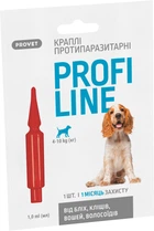 Капли ProVET Profiline инсектоакарицид для собак 4-10 кг 1 пипетка 1.0 мл (4823082431083)