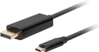 Kabel Lanberg USB-C do DisplayPort 4 K / 60 Hz 1.8 m Czarny (CA-CMDP-10CU-0018-BK)