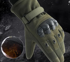 Зимние Мужские Армейские Тактические Перчатки с Ударными Вставками Олива М - изображение 5