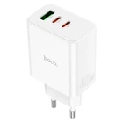 Зарядне мережеве Hoco C126A USB/2Type-C PD40W адаптер швидка зарядка для мобільних пристроїв для телефону/смартфону Білий