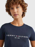 Koszulka damska bawełniana Tommy Hilfiger WW0WW31999-DW5 M Niebieska (8720114744554) - obraz 4
