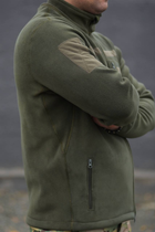 Мужская флисовая кофта полар олива с липучками под шевроны M - изображение 4