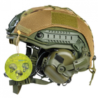 Комплект: тактичный шлем - каска Fast системой Wendy пуленепробиваемый, кевларовый, защита по NATO - NIJ IIIa (ДСТУ кл.1), размер M-L и оригинальные наушники Earmor M32Н с креплением "чебурашка" (FWOKMulEm32hCh1) - изображение 5