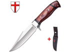 Нож охотничий походный с деревянной рукоятью в чехле 168140 - изображение 4
