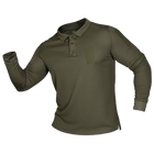 Поло футболка тактическая мужская с длинным рукавом для силовых структур CM Олива (7368), L (OPT-10501) - изображение 1