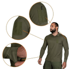 Поло футболка тактическая мужская с длинным рукавом для силовых структур CM Олива (7368), L (OPT-10501) - изображение 4
