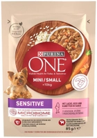 Mokra karma dla psów Purina One Mini/Small Sensitive Łosoś z ryżem 85 g (8445290332530) - obraz 1