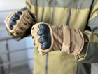 Тактические полнопалые перчатки Tactic армейские перчатки с защитой костяшек размер L цвет Койот (pp-coyote-mex-L) - изображение 4