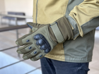 Тактичні повнопалі рукавички Tactic армійські рукавички із захистом кістячок розмір ХL колір Олива (pp-olive-mex-XL) - зображення 7