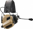 Навушники активні Earmor M32 для стрільби тактичні з радіо-гарнітурою+кріплення Чебурашка Койот - зображення 5