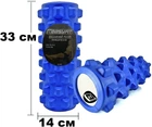 Массажный ролик-валик для МФР и йоги EasyFit EVA Spikes 33 см роллер-массажер для спины, ног, рук и шеи EF-2015-BL Синий (56001303)
