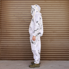 Тактический зимний костюм маскировочный водонепронецаемый, Маскхалат "Клякса" белый камуфляж для ВСУ - изображение 3