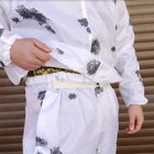 Тактический зимний костюм маскировочный водонепронецаемый, Маскхалат "Клякса" белый камуфляж для ВСУ - изображение 5