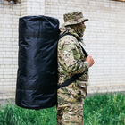 Военная сумка баул, армейский баул Оксфорд черный 120 л тактический баул, тактический баул-рюкзак - изображение 2