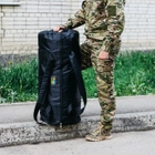 Военная сумка баул, армейский баул Оксфорд черный 120 л тактический баул, тактический баул-рюкзак - изображение 5