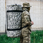 Військова баул сумка, баул армійський Оксфорд піксель 120 л тактичний баул, тактичний баул-рюкзак - зображення 2