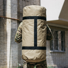 Військова сумка баул, Оксфорд армійський баул койот з клапаном 120 л тактичний баул, тактичний баул-рюкзак - зображення 3