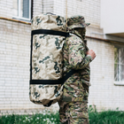 Військова сумка баул, армійський баул Оксфорд пісочний мультикам 100 л тактичний баул, тактичний баул-рюкзак - зображення 2