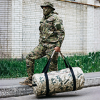 Військова сумка баул, армійський баул Оксфорд пісочний мультикам 120 л тактичний баул, тактичний баул-рюкзак - зображення 5