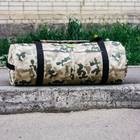 Військова сумка баул, армійський баул Оксфорд пісочний мультикам 100 л тактичний баул, тактичний баул-рюкзак - зображення 7