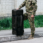 Армійська сумка баул військова, армійський баул Оксфорд хакі з клапаном, стропа стяжка, 120 л тактичний баул - зображення 6