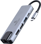 Hub USB Cablexpert USB-C 5 w 1 Hub/HDMI/PD/LAN (A-CM-COMBO5-04) - obraz 1