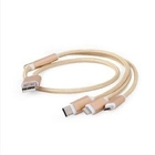Kabel Cablexpert USB - Apple Lightning/MicroUSB/USB Type-C 1 m Złoty (CC-USB2-AM31-1M-G) - obraz 4