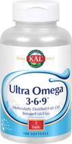 Suplement diety KAL Ultra Omega 3-6-9 100 pereł (0076280345476) - obraz 1