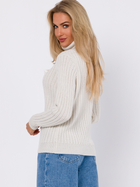 Sweter z golfem damski ciepły Made Of Emotion M771 L/XL Kość słoniowa (5905563711866) - obraz 2