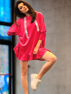 Sukienka dresowa z kapturem damska Awama A419 One Size Różowa (5902360554993) - obraz 5