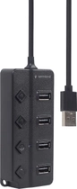 USB-хаб Gembird 4 Ports USB 2.0 Black (UHB-U2P4P-01) - зображення 4
