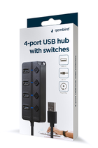 Hub USB Gembird 4 x USB 2.0 czarny (UHB-U2P4P-01) - obraz 5