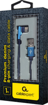 Кабель кутовий Cablexpert USB-A/USB Type-C 1 м Blue (CC-USB2J-AMCML-1M-BL) - зображення 3