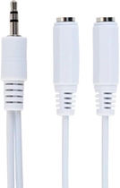 Kabel stereo audio Cablexpert 3.5 mm F - 2 x 3.5 mm M 0.1 m Biały (CCA-415W) - obraz 1