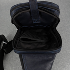Мужская кожаная тактическая сумка-слинг BagTur 03 Кожа "Флотар" 04030803 Цвет синий - изображение 10