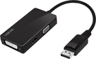 Kabel Logilink Adapter DisplayPort – DVI/HDMI/VGA 4K 0.15 m Black (4052792046168) - obraz 1