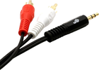Kabel TB mini-jack 3.5 mm 2x RCA 2.5 m Black (5901500509039) - obraz 2