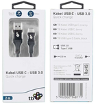 Kabel TB USB 3.0 – USB Type-C 2 m Black (5902002148771) - obraz 3