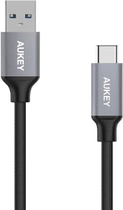 Kabel Aukey Quick Charge USB Type-A – USB Type-C 3.0 3A 2 m Black (5902666661234) - obraz 1