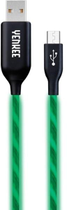 Kabel Yenkee YCU USB – micro-USB 2.0 LED 1 m Green (8590669273539) - obraz 1