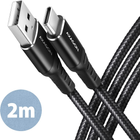 Kabel Axagon USB Type-C – USB Type-A 2.0 2 m Black (8595247906861) - obraz 1