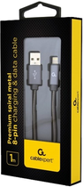 Kabel Gembird USB Type-A 2.0 – Lightning 1 m Grey (8716309106245) - obraz 2