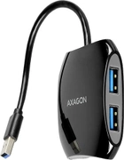 USB-hub Axagon 4-portowy USB 3.2 Gen 1 0.16 m Black (8595247903570) - obraz 1