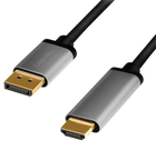 Кабель Logilink DisplayPort – HDMI 4K 60 Гц 2 м Aluminium Black (4052792062090) - зображення 1