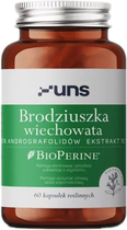 Suplement diety UNS Brodziuszka Wiechowata + Bioperine 60 kapsułek (5904238962565) - obraz 1