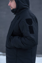 Чоловіча зимова куртка Thermo-Loft поліція із липучками під шеврони чорна S - зображення 3