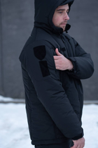Чоловіча зимова куртка Thermo-Loft поліція із липучками під шеврони чорна 2XL - зображення 4