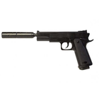 Дитячий страйкбольний пістолет Colt 1911 із пластиковим глушником Galaxy G053B механічний - зображення 2