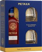 Набор алкогольный напиток Metaxa 12 звезд 0.7 л 40% + 2 бокала в подарочной упаковке (5202795160531)